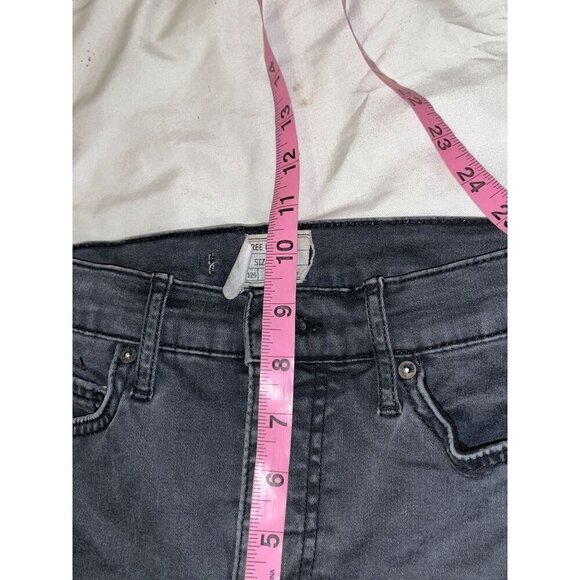 Free People Black Denim Distressed High-Rise Skinny Jeans Women's Plus Size 26 - Picture 6 of 9